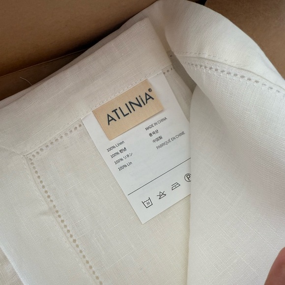 ATLINIA White Linen Placemats and Coasters - Picture 3 of 8